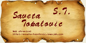 Saveta Topalović vizit kartica